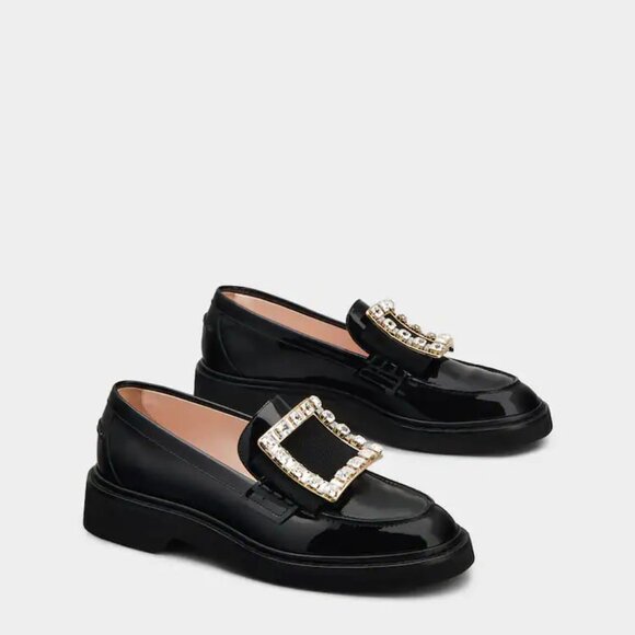 Roger Vivier Paris Black Viv' Rangers Loafers in Patent Leather - Picture 2 of 13